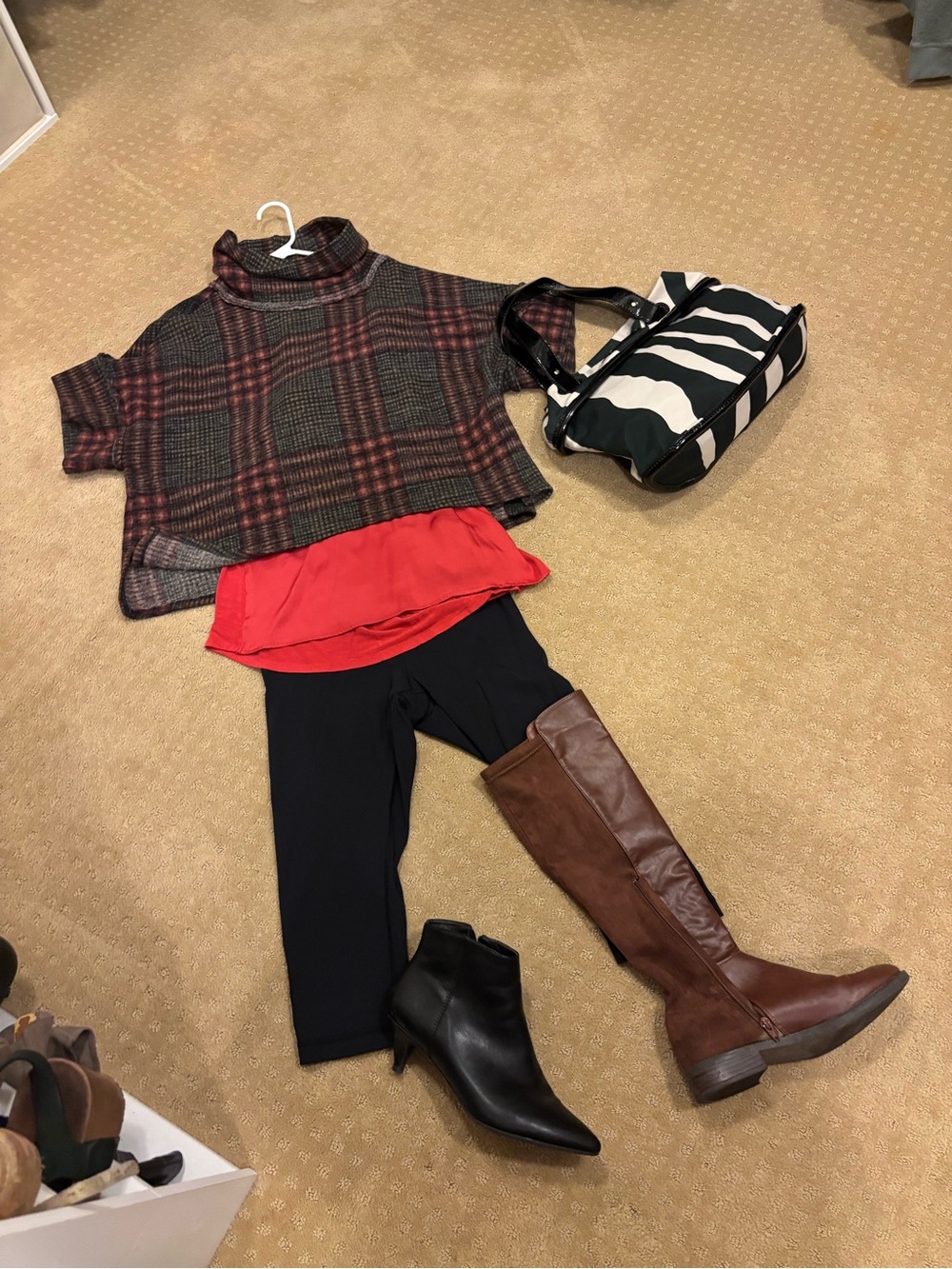 Millibon made in USA Women’s Fall 2026 fashion Plaid cowlick neck sweater-S